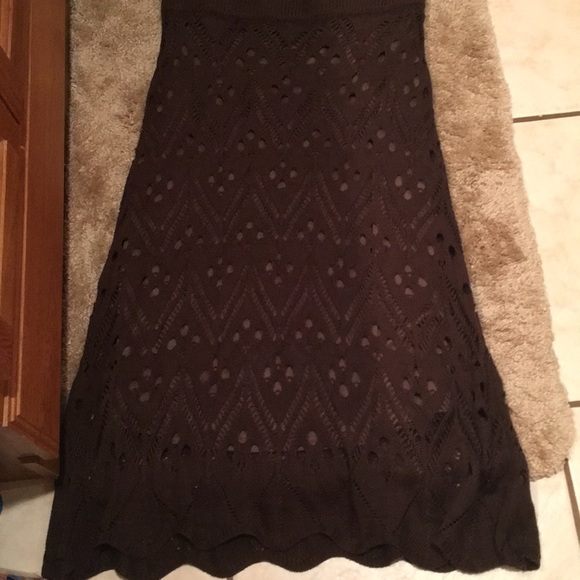 NWT Lapis Sweater knit crochet brown skirt M - Picture 2 of 7